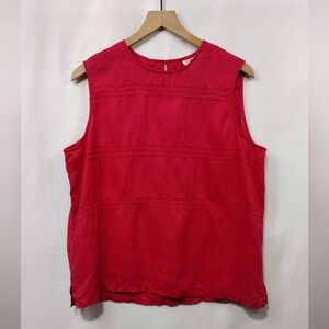 Jordan Woman 100% Linen Tank Women's 16W Red Boho Retro 90s Y2K Minimalist